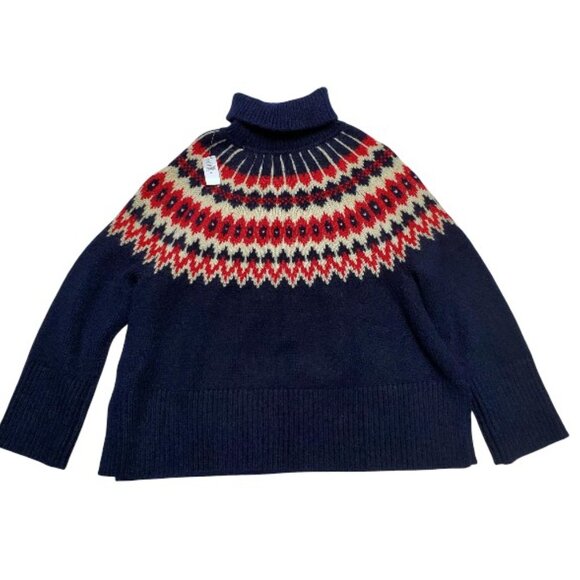 NWT Gap Split-Hem Fair Isle Wool Blend Sweater Size XL - Picture 7 of 8